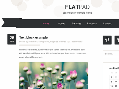 Flatpad Blog blog buttons design flat interface psd template user