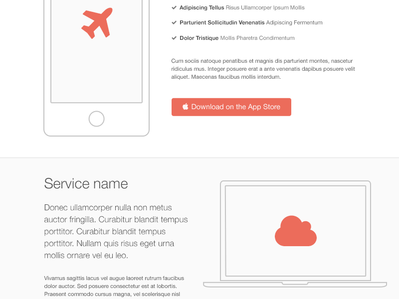 Wiredpad Orange icon mockup freebie psd bootstrap website webdesign devices clean macbook iphone wireframes