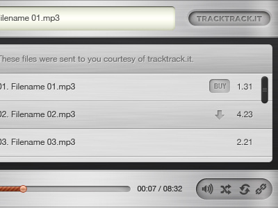 Tracktrack Music player app audio music player streaming tracktrack web