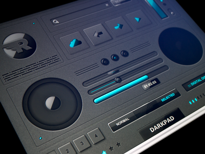 Darkpad button dark darkpad interface noise slider speaker textures ui user