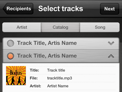 Tracktrack iPhone Send app audio iphone send tracktrack