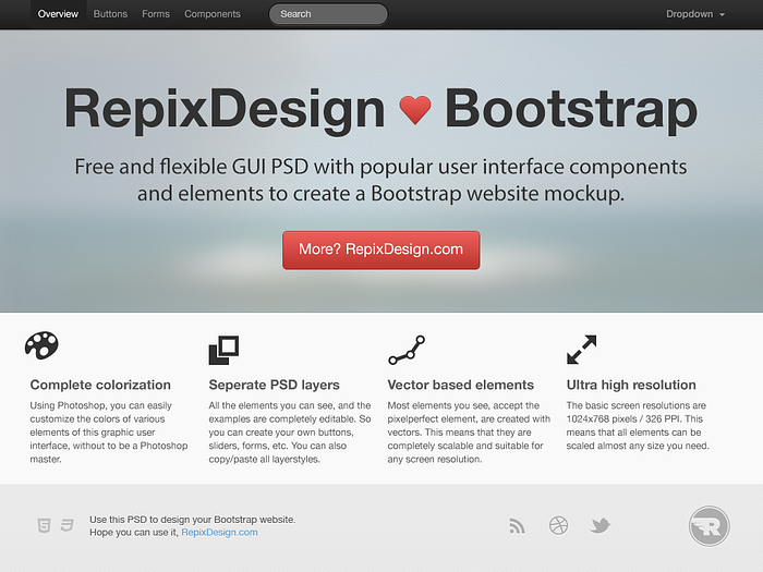 Bootstrap V2 Psd Freebie by RepixDesign on Dribbble