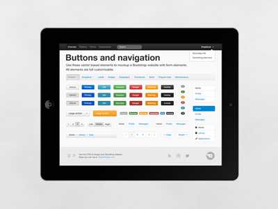 Bootstrap V2 Psd Freebie bootstrap buttons clean css3 freebie html5 light ui webdesign