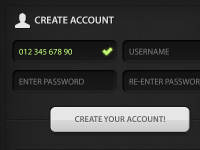 Create Account account create password