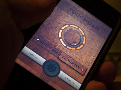 Touchoak testing design Retina dashboard design elements icon iphone5 knob oak retina textured ui user interface wood wooden