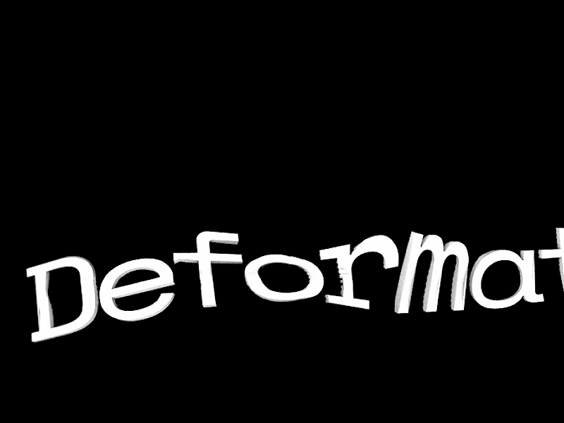 Deformation space mono animation deform design kinetic type typography