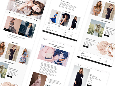 Fashion design blog dress e commerce fashion simple template user interface web page