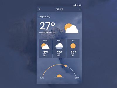 Weather app android app dailyui flat icons material design mobile ui user interface weather