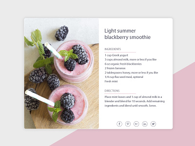 Recipe blackberries dailyui pop up recipe user interface design
