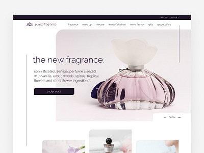 Perfume web shop - Home screen