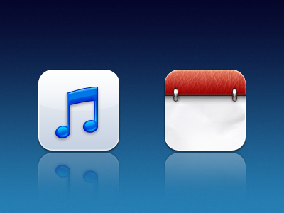 Music + Calendar icons icon icons ios iphone oceano