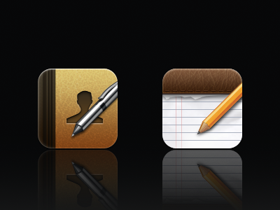 Contacts & Notes icons apple contacts glyph icon icons ios iphone4 notes pen pencil retina