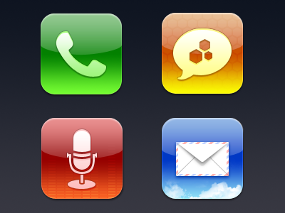 Classic Icons 3 beejive icon icons mail phone voicememo