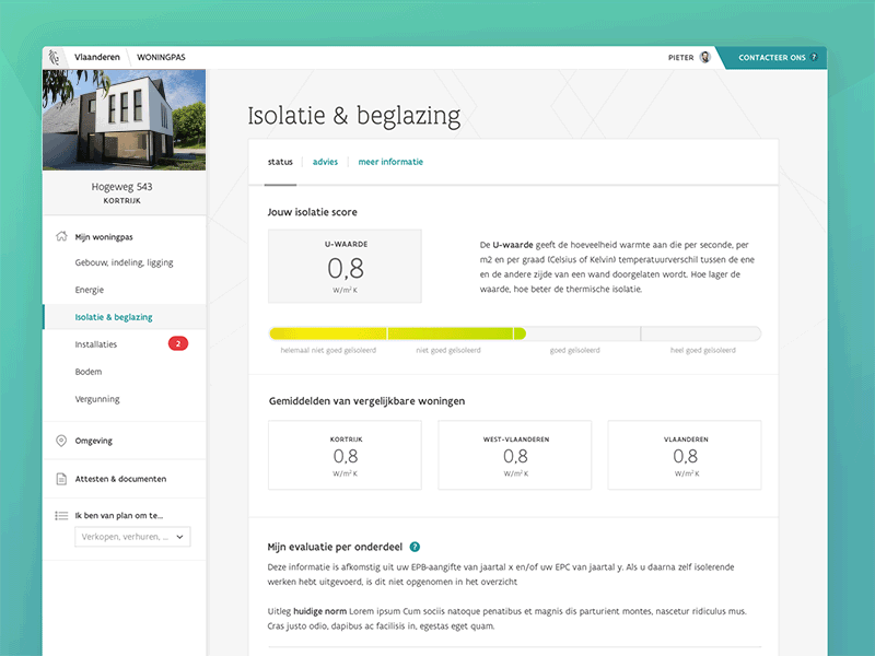 Woningpas interaction design interface platform ui visual design