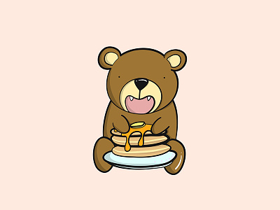 Breakfast Bear bear breakfast brown bear canada illustration maple syrup pancakes yummy