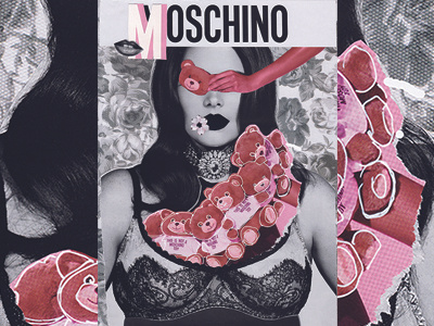 MOSCHINO collage fashion mixed media moschino