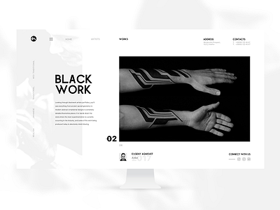 White Ink Works concept design desktop layout minimal minimalism simple ui ux web website