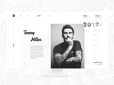 White Ink Artists concept design desktop layout minimal minimalism simple ui ux web website