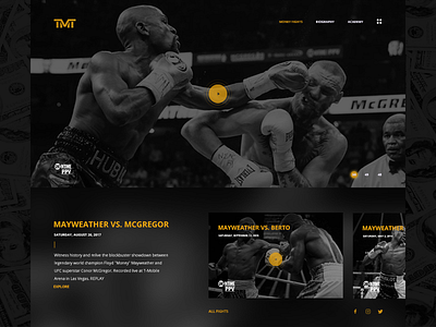 Mayweather Jr Fan Site Concept boxing concept design desktop layout minimal minimalism simple ui ux web website