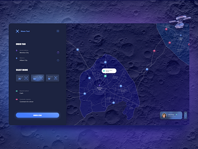 Drone Taxi Application app application concept design future interface moon spacex ui