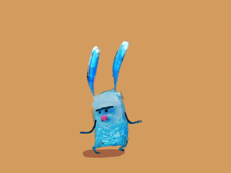 Hi! animation bunny character jump loop