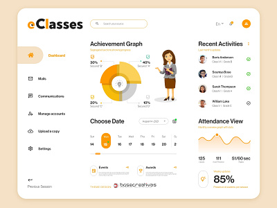 Dashboard design: e Learning app concept dashboard design graphic design icon design logo design typography ui