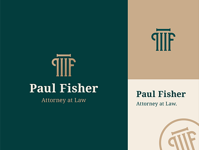 Attorney at Law Logo attorney brand branding flat green law lawyer logo logotype personal serif sign simple stamp symbol