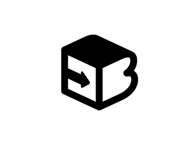 B 36 days of type arrow b black and white cube depth letter logo type