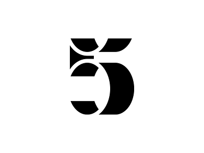 5 36 36daysoftype digit five negative type