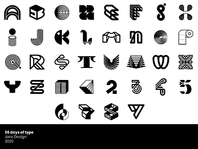 36 days of type 2020 2020x 36 36daysoftype black and white collection icons type