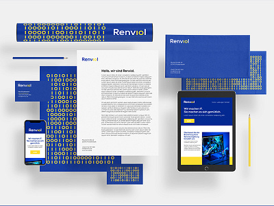 Renviol binary branding it logo logo design logotype visual identity