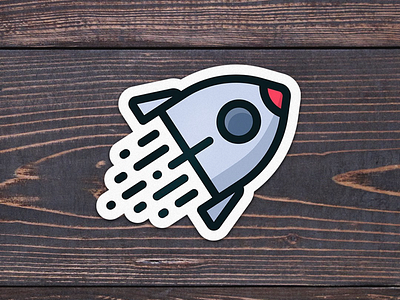 Tiny rocket rocket space sticker