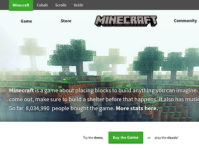 Minecraft.net Redesign minecraft minimal mojang notch redesign