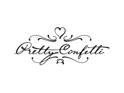 Pretty Confetti Logo brand design draw hand written heart lettering logo logodesign type typography