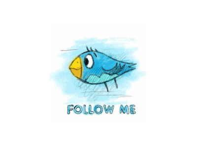 Animated Twitter Button activeden animation art bird blue button cartoon flash flying follow fun gif hand drawn me toon twitter