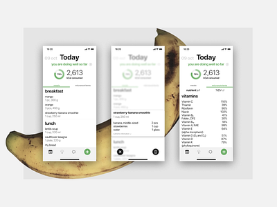 Smart nutrition tracker Today screen affinitydesigner app design figma ui ux