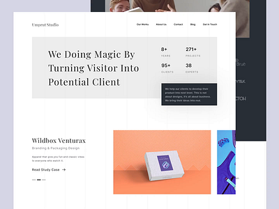 UMPRUT - Studio Design Landing Page card clean elegant homepage inspiration light minimal minimal web minimalist portfolio service services simple trend ui user interfaces ux web design web design agency website