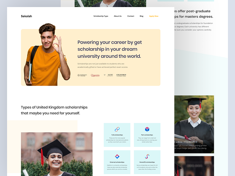 SEKOLAH - Scholarship Landing Page by Malik Abimanyu for One Week ...