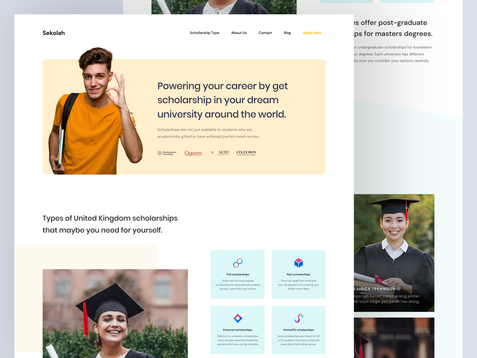SEKOLAH - Scholarship Landing Page