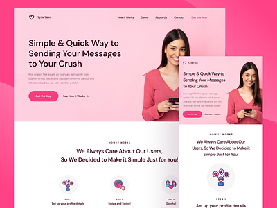 TJINTAH - Dating Web Landing Page clean dating web elegant homepage inspiration landing page light minimal minimalist pink simple tinder user interface web design website website design