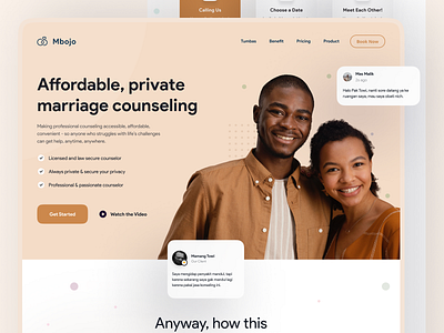 Mbojo - Marriage Counsellor clean elegant homepage homepage design homepage ui inspiration landing page light minimal minimalist simple trend ui user experience user interface ux visual design web design web design ui website