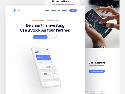 uStock - Web Landing Page Animation animation bitcoin clean elegant homepage inspiration interaction investment landing page light minimal minimalist mobile interaction simple trend ustock web animation web design web interaction website