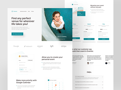 Eventor - Event Management and Ticketing Website activity celebration conference event event management event planner exhibition full page homepage landing page layout meetup meetup website saas website typography ui virtual conference web app web design website