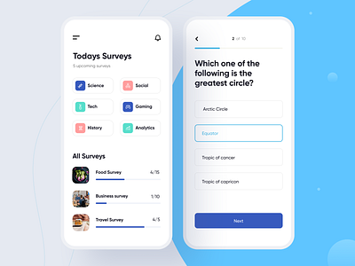 Survey App by Adarsh Goldar for Fireart Studio on Dribbble