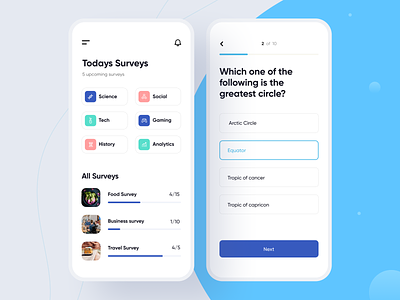 Survey App app clean concept design illustration interface ios minimal mobile product survey app ui ux