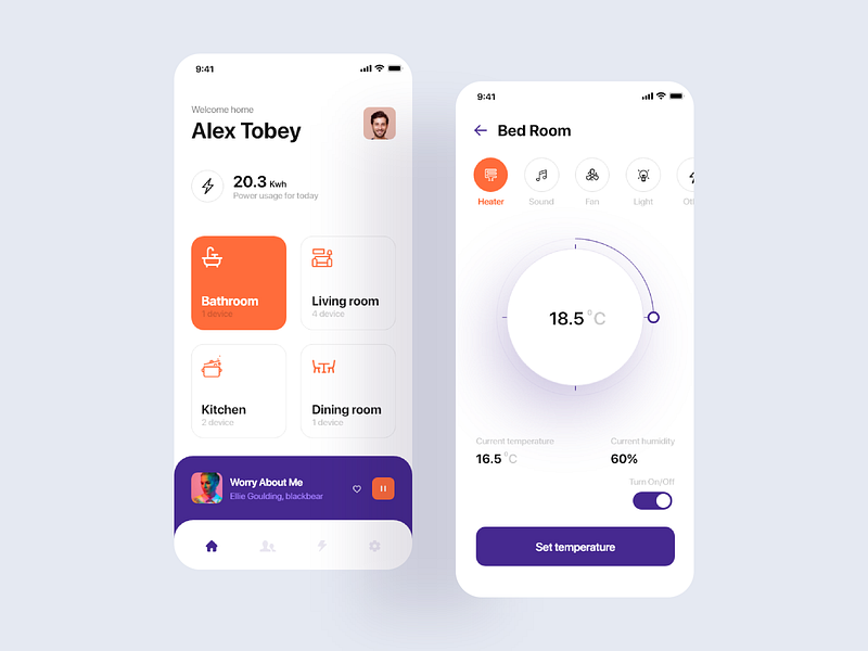 Smart Home App by Adarsh Goldar for Fireart Studio on Dribbble