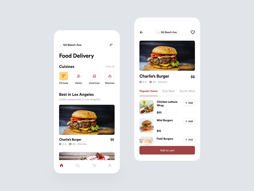 Food Delivery App by Adarsh Goldar for Fireart Studio on Dribbble