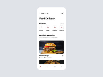 Food Delivery App Interaction animation app clean design fireart studio interactions interface ios minimal mobile motion ui uianimation ux
