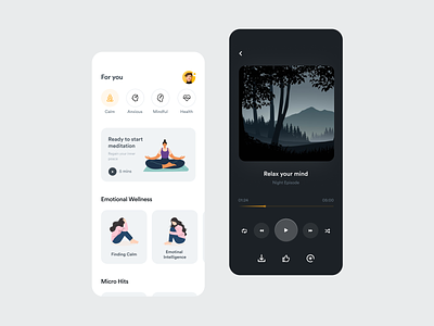 Soulwise App - Home app calming clean concept design fireart interface ios meditation meditation app minimal mobile typography ui ux