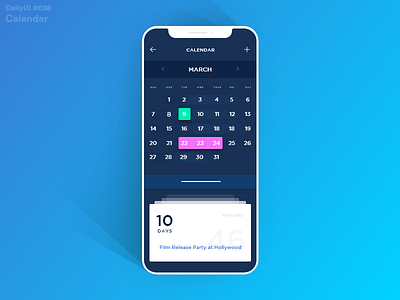 DailyUI Challenge #038 - Calendar